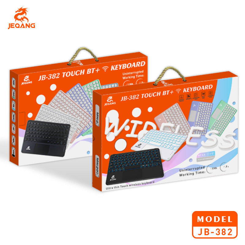 JB-382 JEQANG Multifunctional Bluetooth Keyboard – Silent Chiclet Keys, Ergonomic Slim Design for Office Work & Online Classes