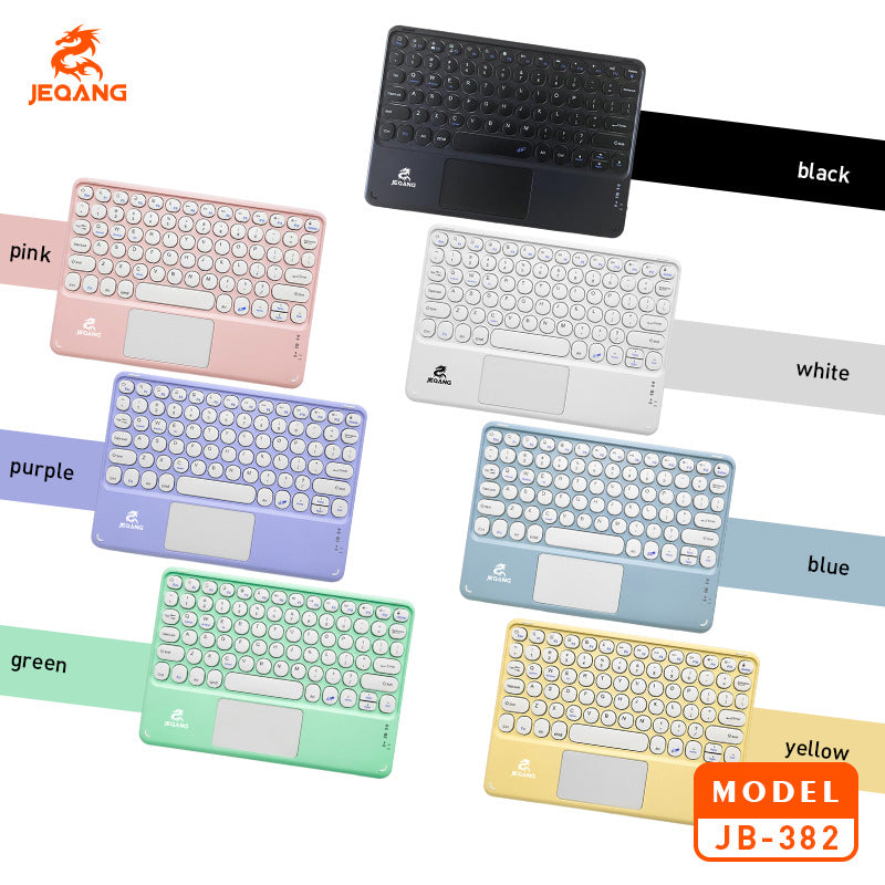JB-382 JEQANG Multifunctional Bluetooth Keyboard – Silent Chiclet Keys, Ergonomic Slim Design for Office Work & Online Classes