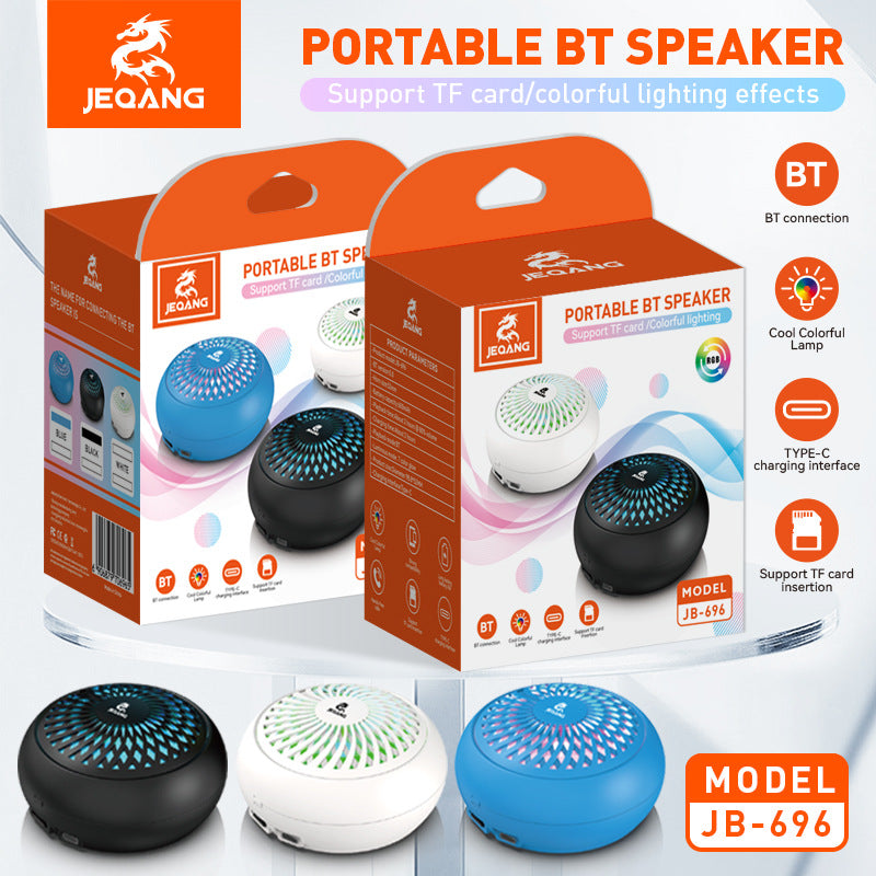 JB-696 JEQANG Portable RGB Bluetooth Speaker – IPX6 Waterproof Outdoor Wireless Speaker with Heavy Bass & 360° Stereo Sound