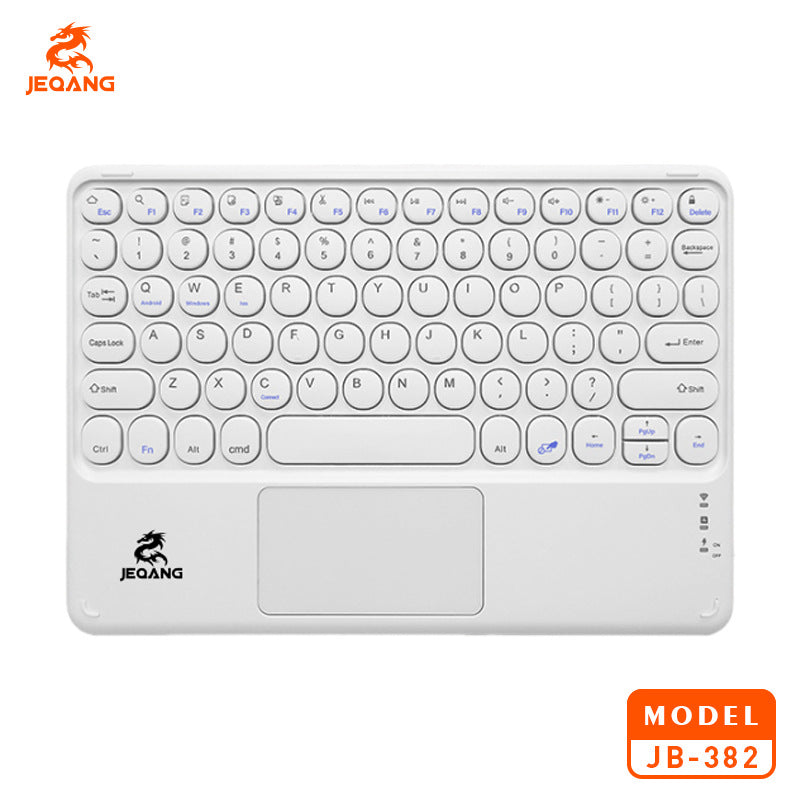 JB-382 JEQANG Multifunctional Bluetooth Keyboard – Silent Chiclet Keys, Ergonomic Slim Design for Office Work & Online Classes