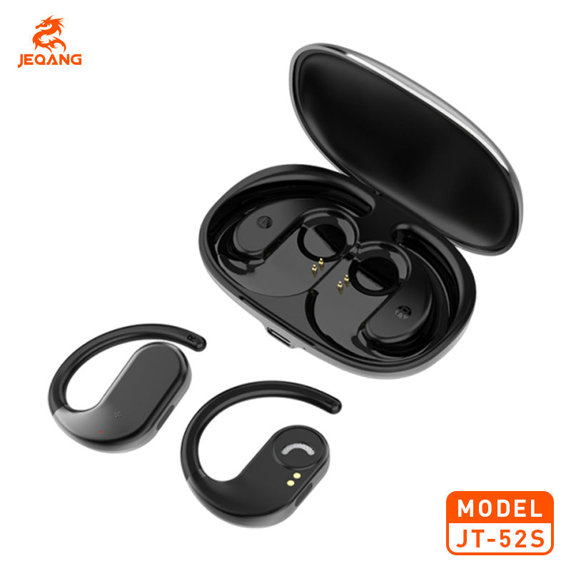 JEQANG's new Bluetooth earphones are ear-hook wireless sports headphones with charging case, touch display, and portability.
