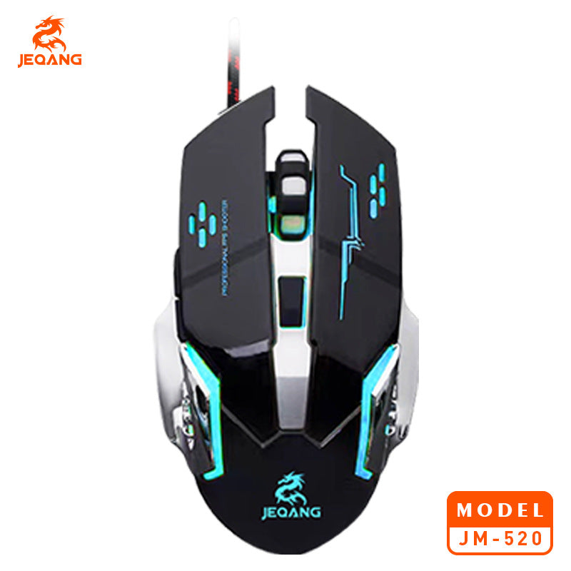 JM-520 JEQANG Wired Mechanical Gaming Mouse – High-Precision Adjustable DPI & Ergonomic Comfort Grip for Pro Gamers
